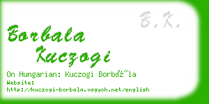 borbala kuczogi business card